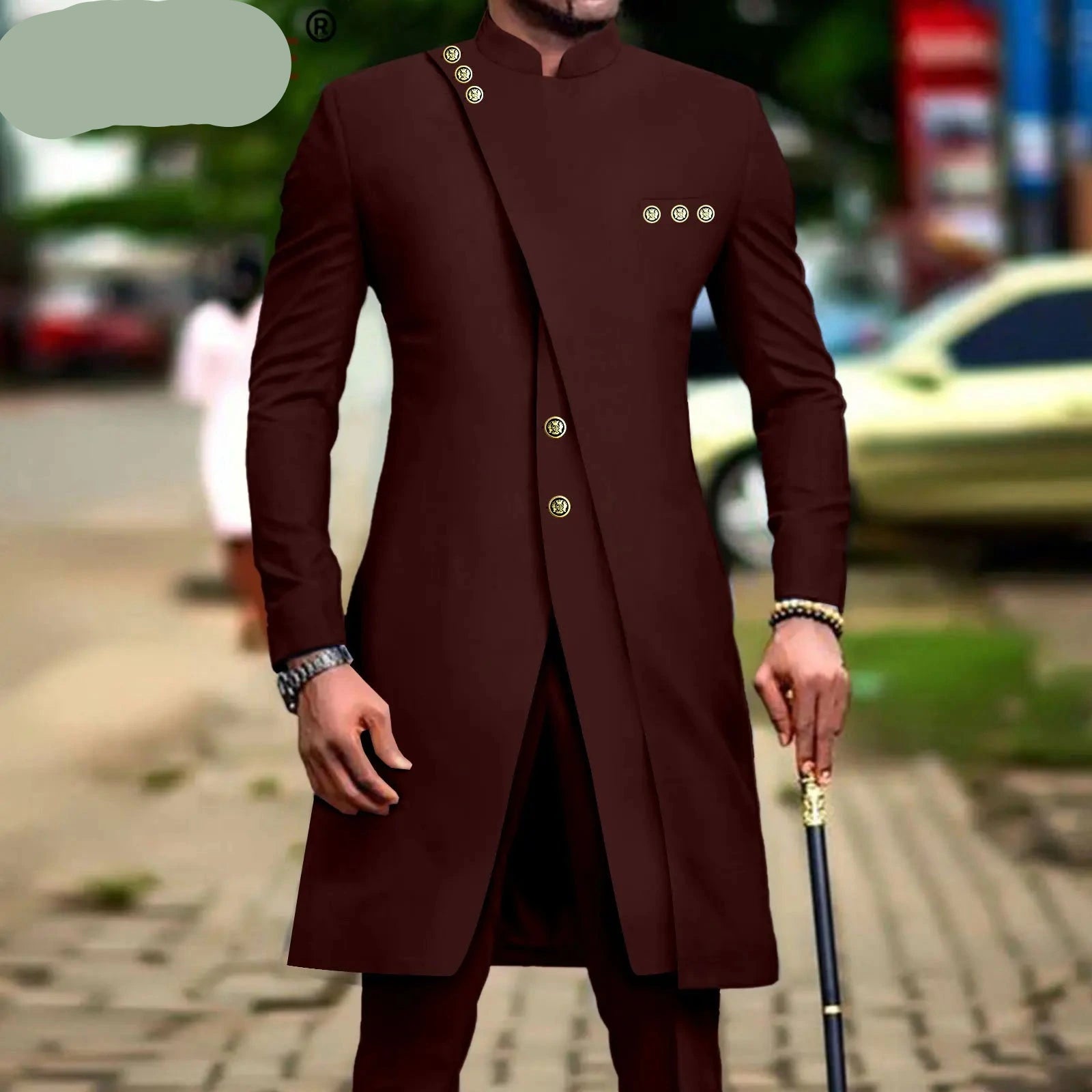 African Style Men's 2-Piece Slim Fit Suit | Single Breasted Blazer and Pants Set