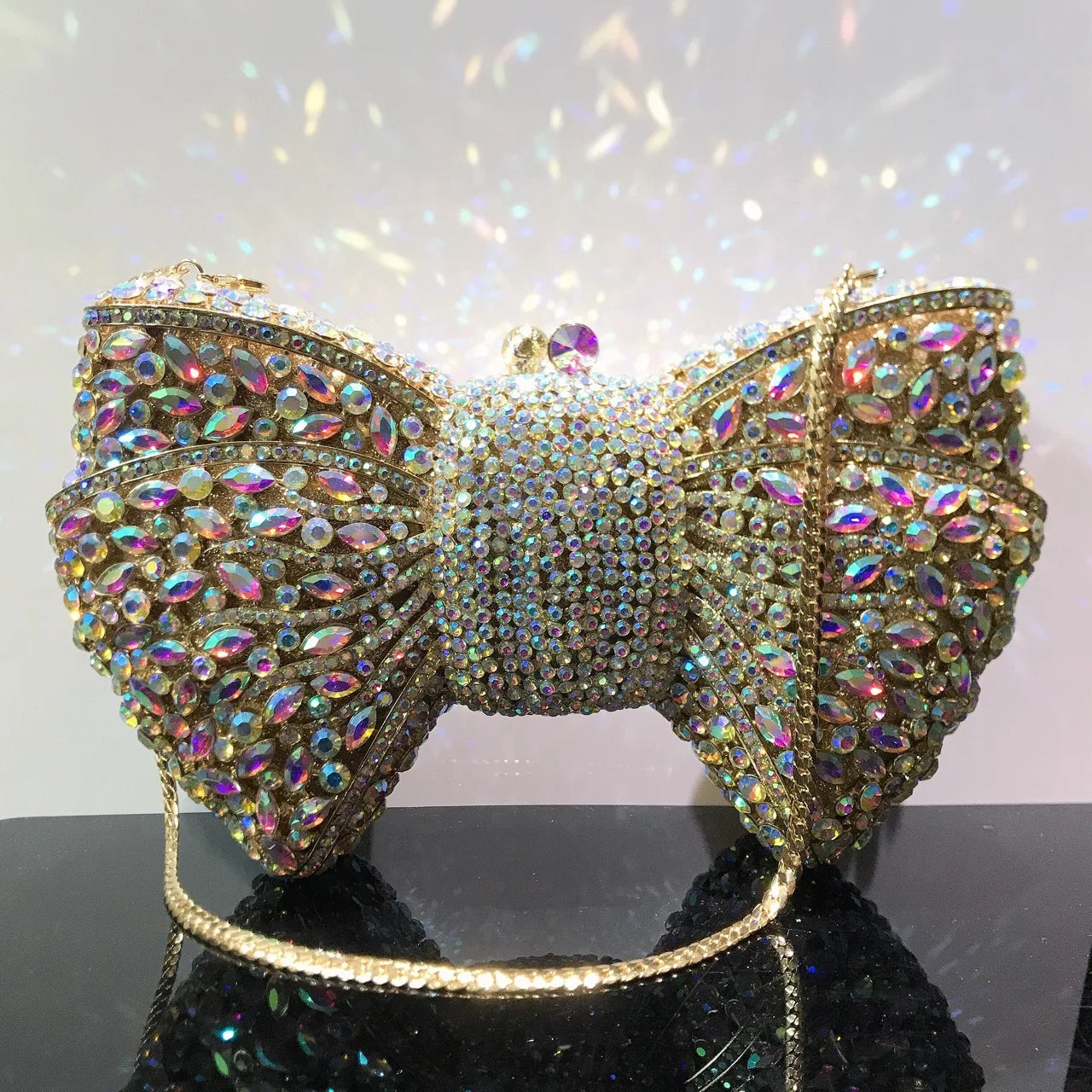 The Siren-Glow Bow Clutch Luxury Diamond-Inlaid Evening Bag