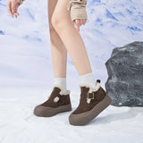 Women’s Genuine Leather Snow Boots – Winter Fleece Lined Warm Booties