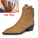 Women’s Pointed Toe Western Cowboy Boots – Genuine Leather Ankle Boots