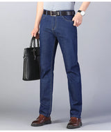 Summer Elastic Men's Jeans | Fashion Business Straight Stretch Denim