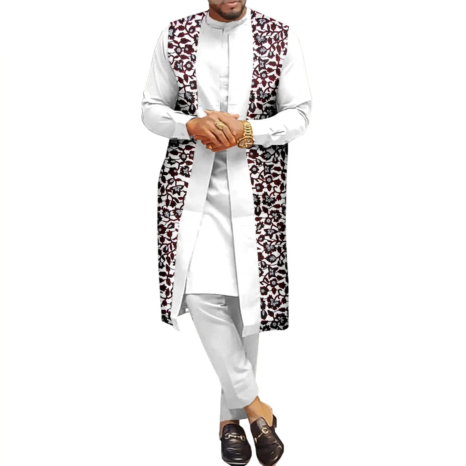 The "Legacy" Sovereign Suit: Bold 3-Piece African Print Set | Tailored Dashiki Coat, Inner Shirt & Trousers