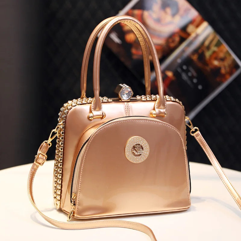 Luxus Kristall Diamant Handtasche | Echtes Leder Kleine Abend Messenger Bag