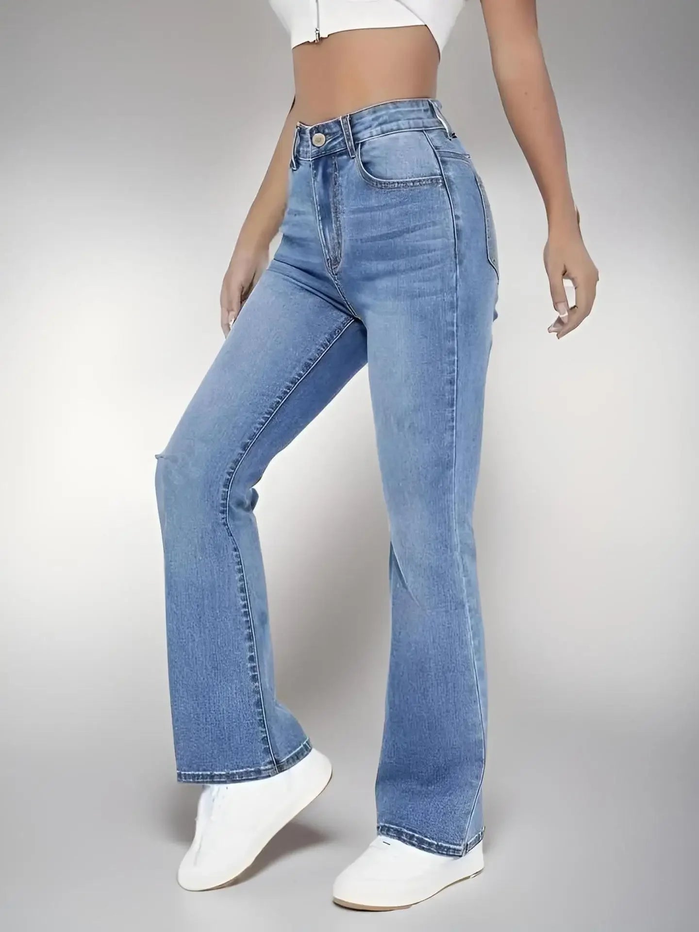 Damen Schlankheits-Jeans mit hoher Taille – Freizeithosen aus Denim im europäischen und amerikanischen Stil