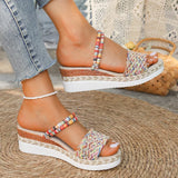 Women’s Bohemian Wedge Sandals Colorful Woven Platform Shoes