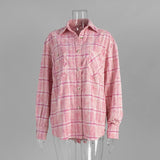 The Coastal Plaid Collection: Contrast Color Long Sleeve Shirt