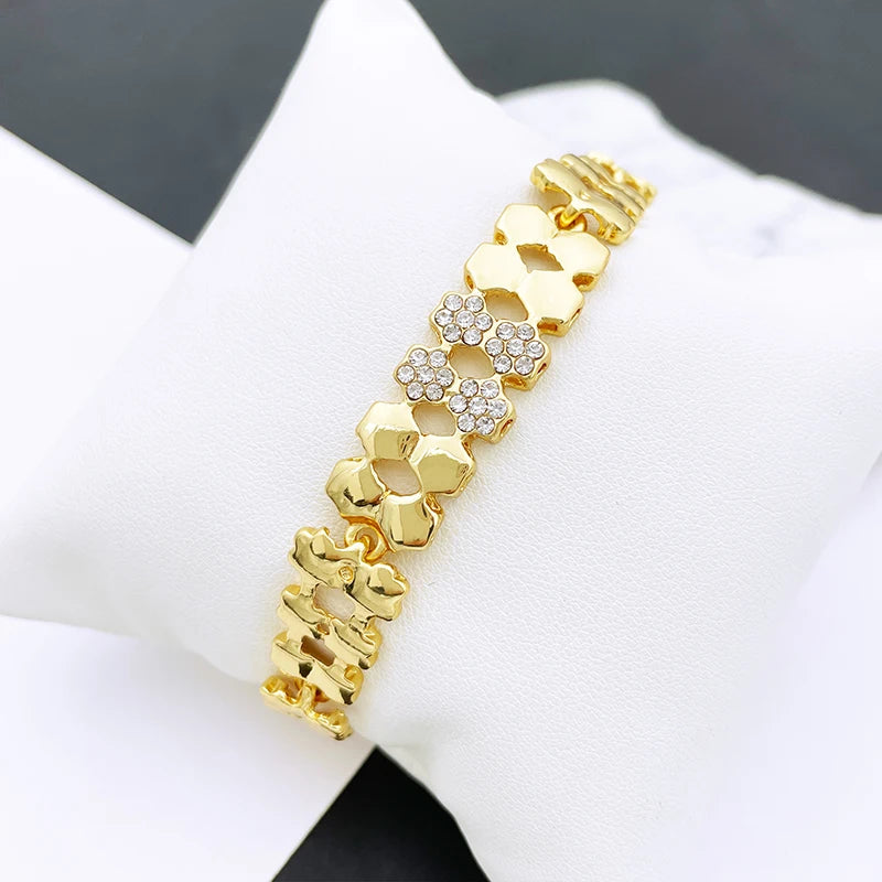 Elegantes Goldschmuckset für Damen – Luxuriöses Halsketten- und Ohrringset