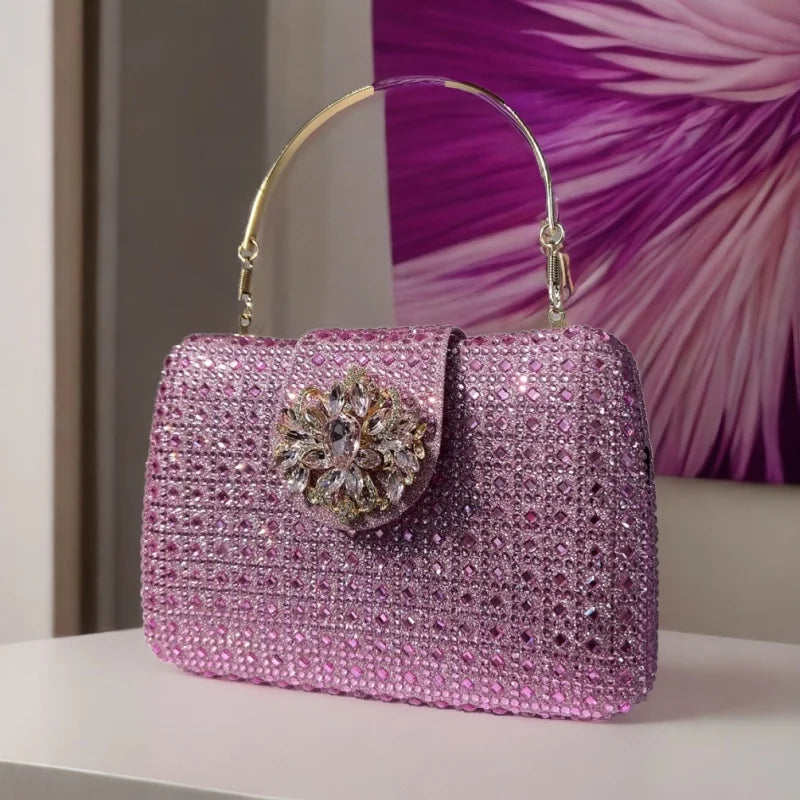The Stellar-Glow Crystal Handbag Luxury Sparkling Diamond Clutch