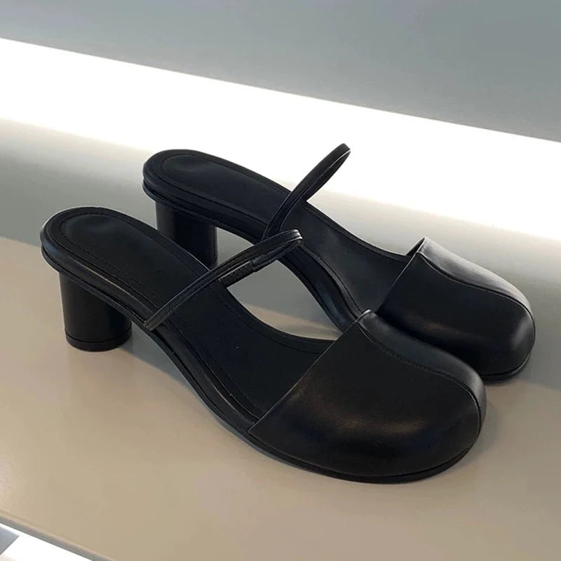 Women’s Cover Toe Mules – Elegant Slip-On Slingback Sandalias