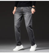 Herren Business Loose Straight Jeans | Fashion Stretch Denim Marken Hosen