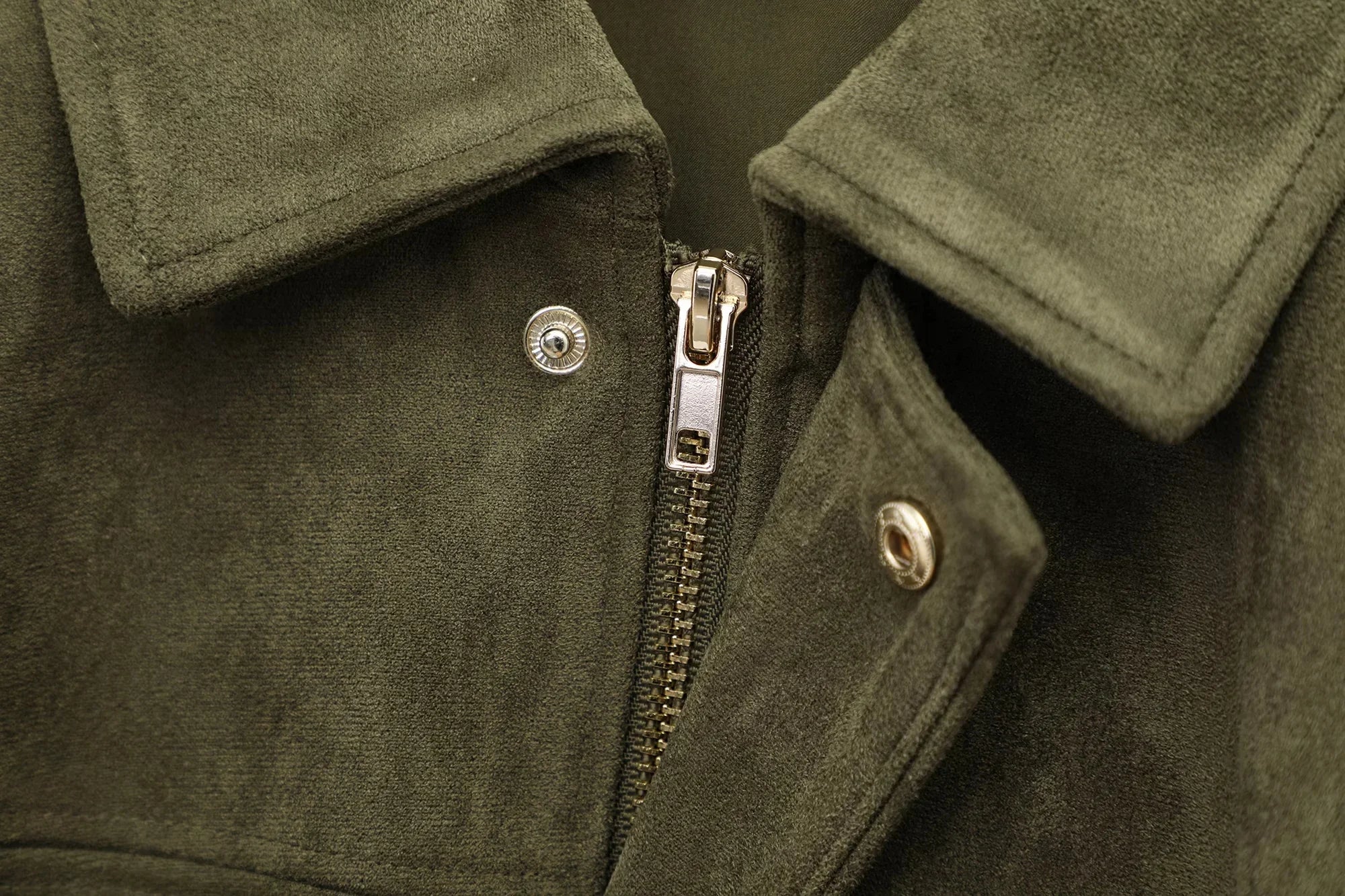 High Street Fashion Suede Bomber Coat - Lapel Long Sleeve Winter Jacket