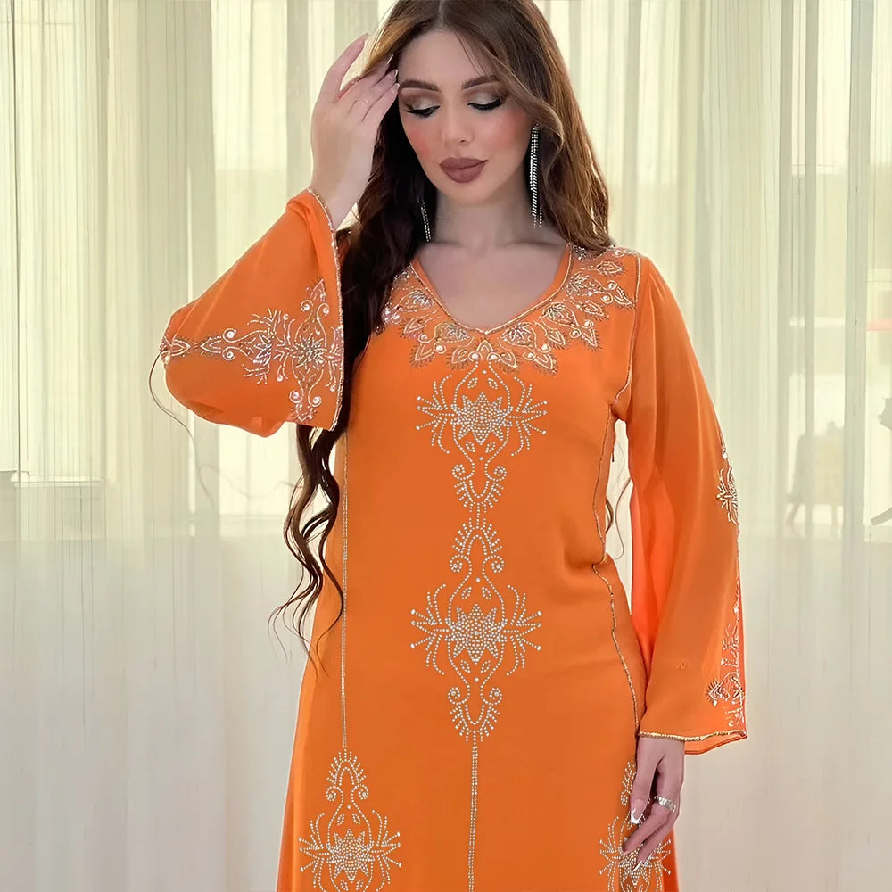 The "Breeze Silhouette" Abaya – Signature Summer V-Neck Long Dress