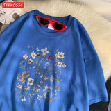 Beautiful Flower Clusters Cotton T-Shirt - Women's Floral Graphic Tee