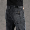 Herren hochelastische schmale Jeans – vertikal gestreifte Denim-Hose