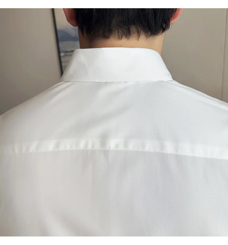 Herren Luxus Hemd mit großem Kragen – Hochwertiges, einfarbiges Slim Fit Hemd