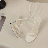 Women's Sexy Stiletto High Heels – Round Toe Crisscross Strap Sandals