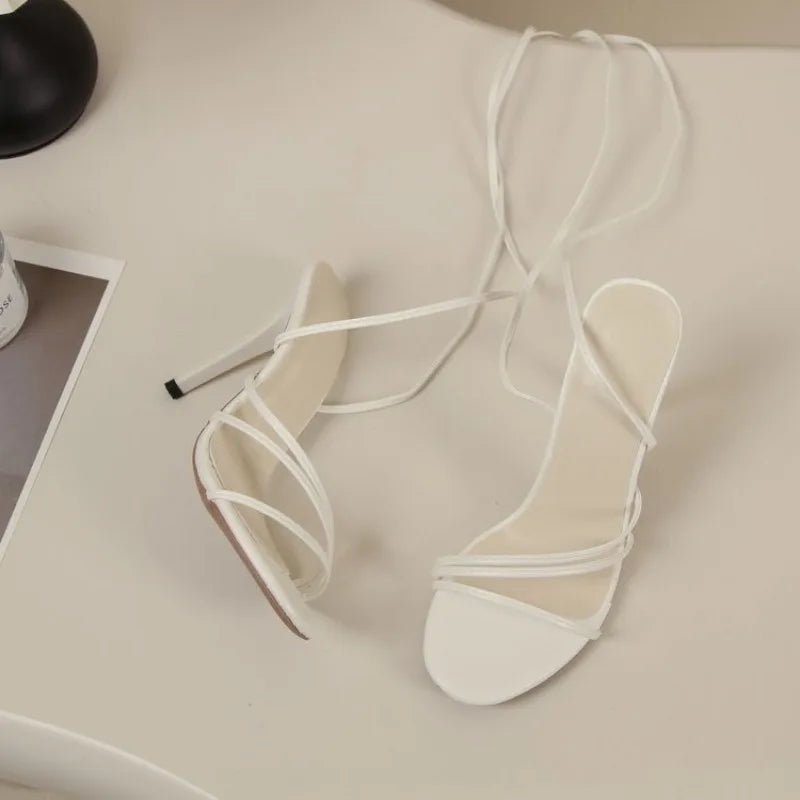 Women's Sexy Stiletto High Heels – Round Toe Crisscross Strap Sandals