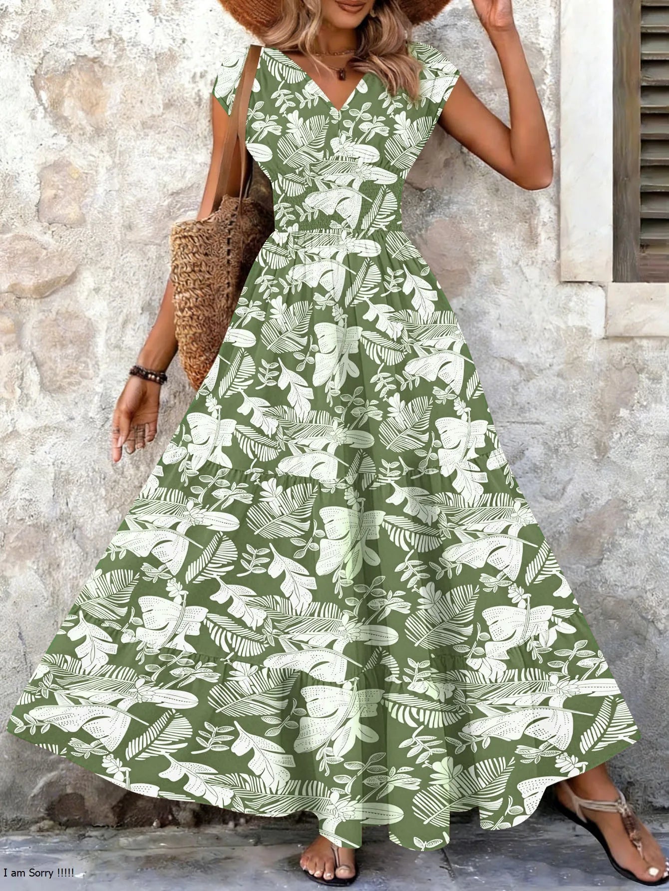 Women’s Vintage Floral Print Maxi Dress