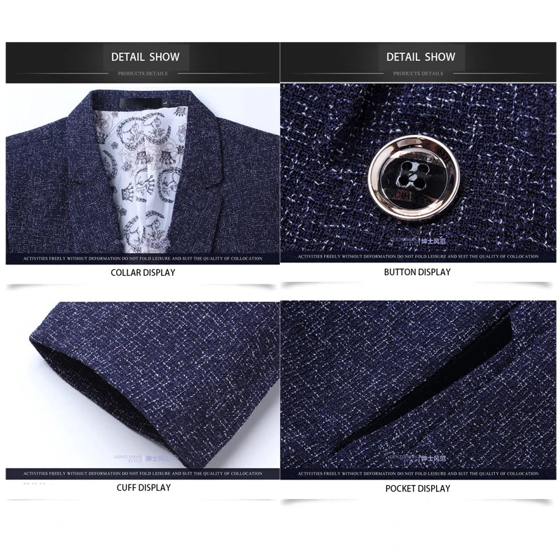 Men's Slim Fit Blazer Jacket – Smart Casual Business Suit Jacket