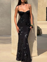 Sexy rückenfreies Bandage-Maxikleid – figurbetonter langer Damen-Bademantel, ärmelloses Partykleid mit tiefem Ausschnitt