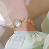 Women’s Elegant Gold Silver Bracelet Watch – Small Quartz Wristwatch for Ladies