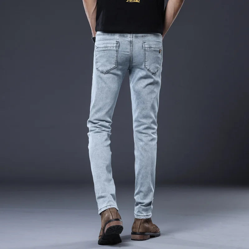 Men's Slim Fit Skinny Jeans | Gray & Blue Stretch Denim Pants