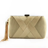 Stylish Silk Bridal Party Purse | Luxury Golden Tassel Evening Handbag