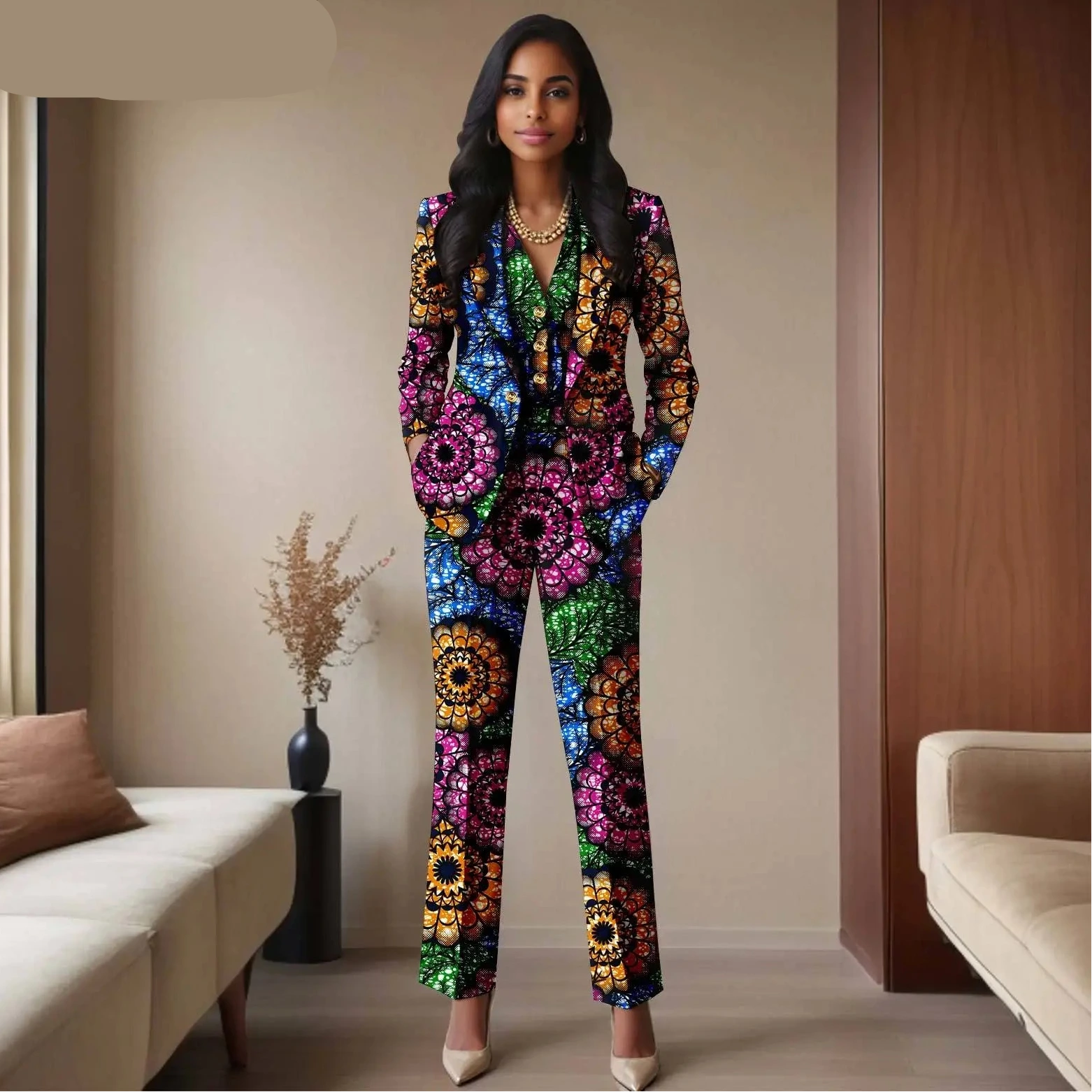 Das „Legacy“ Executive Set: Lebhafter 3-teiliger Anzug aus Ankara | Einreihiger Blazer, passende Weste & hoch geschnittene Hose