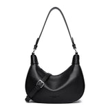 Die Lichi-Crescent Silhouette Zwei-Riemen Soft PU-Leder Umhängetasche