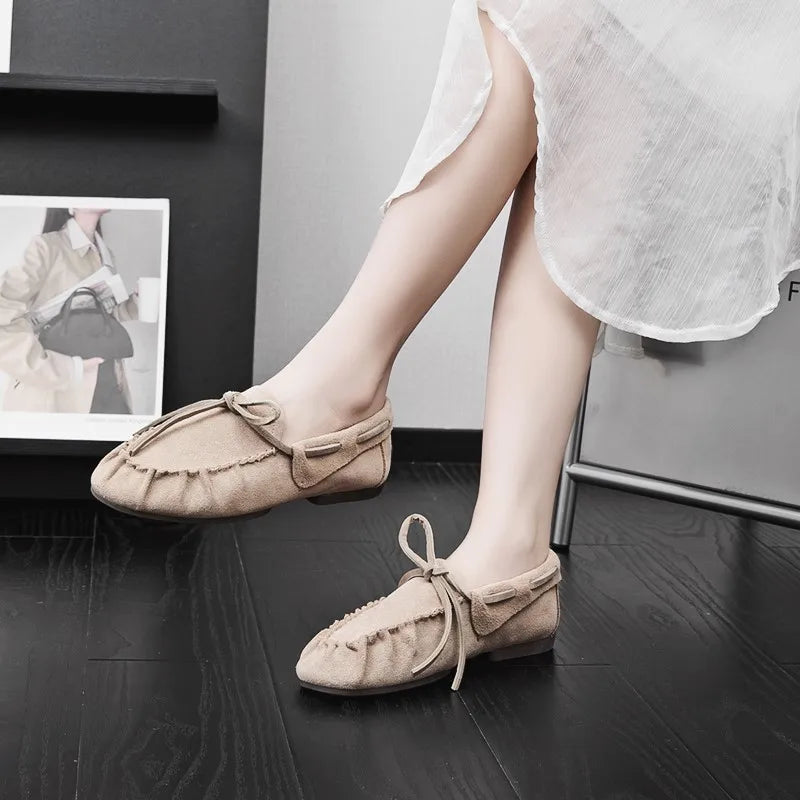 Damen Loafers aus echtem Leder – Flache Mokassins im britischen Stil