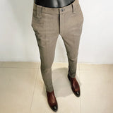 Men’s Autumn Winter Thickened Suit Pants – Slim Fit Straight Woolen Trousers