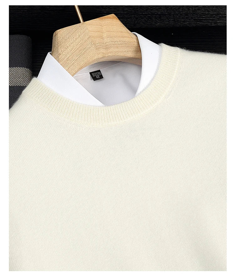 Herren-Rundhalspullover aus 100 % reinem Kaschmir – Herbst/Winter Verdickter Rundhalspullover