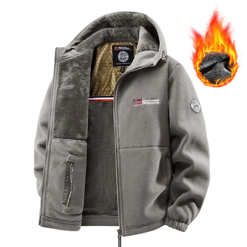 Retro Lammwolle Winterjacke für Herren – Dicke warme Sherpa-Fleece-Jacke