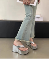 Designer Summer Chunky Slippers – Fashion Platform Wedge Sandals