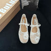 Damen Mary Jane Ballerinas – Atmungsaktive Schmetterlingsknoten Fashion-Schuhe