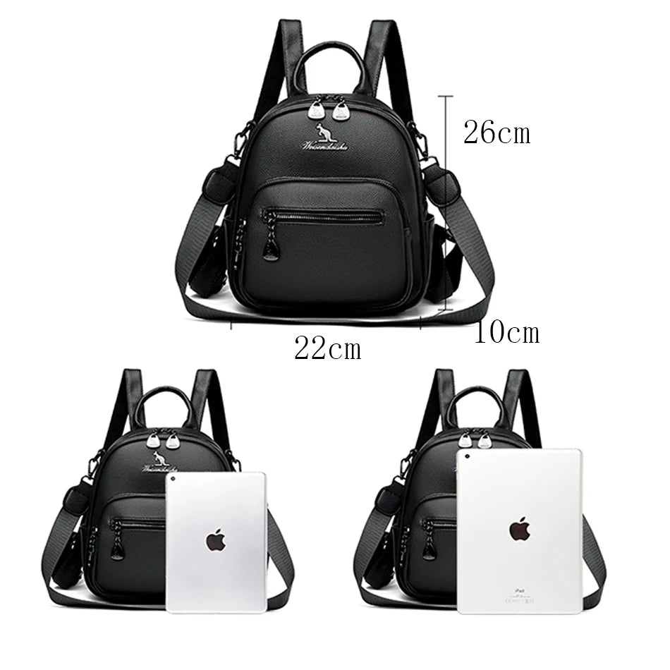 3-in-1 Women's Soft Leather Fashion Backpack | Large Capacity Travel Bag