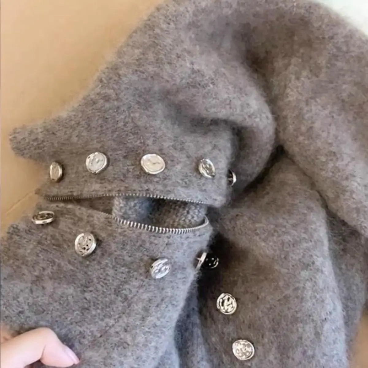 Women’s Thickened Stand Collar Sweater Coat – Autumn Winter Lazy Style Knitted Cardigan