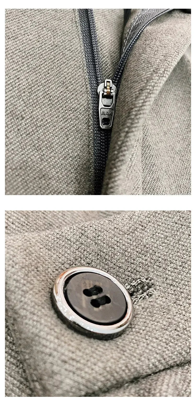 Men’s Autumn Winter Thickened Suit Pants – Slim Fit Straight Woolen Trousers
