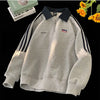Herren-Sweatshirt im amerikanischen Oversize-Stil – Half-Zip-Pullover mit Reverskragen
