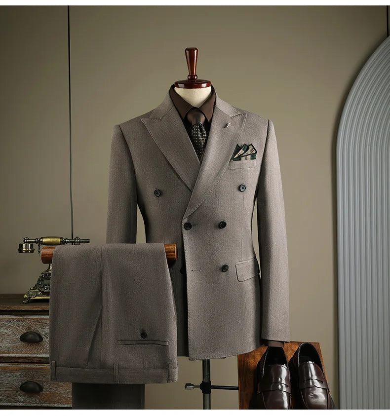 High-Quality 3-Piece Men’s Suit – Slim Fit Double-Breasted Formal Business Set