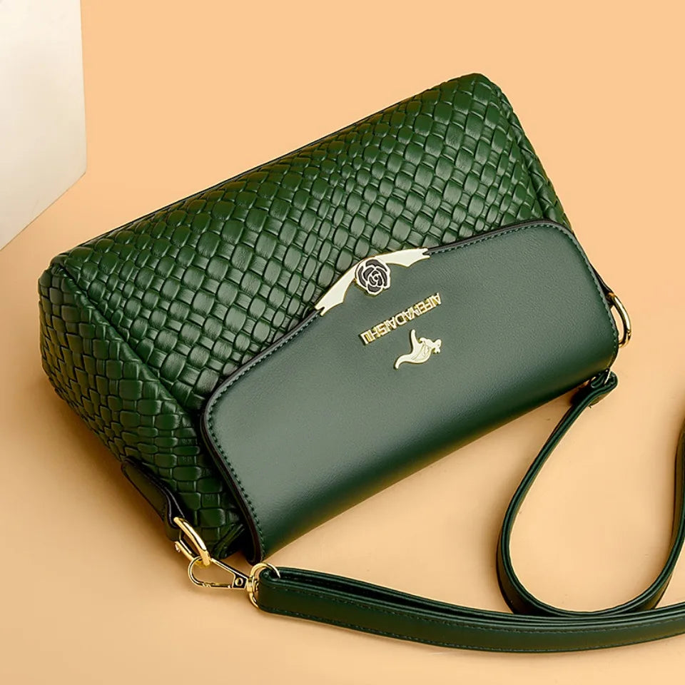 Die gewebte Wölbung Silhouette Luxus-Stricklederhandtasche