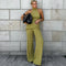 Women’s 2-Piece Hanging Neck Pants Set – Sleeveless Backless Personality Top & Trousers