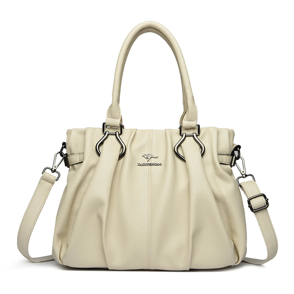 Damen-Einkaufstasche aus echtem weichem Leder – Luxuriöse Handtasche mit großem Fassungsvermögen