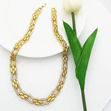 Elegant Cuban Link Necklace & Matching Earrings – Bold Bridal Wedding Jewelry Ensemble