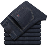 Summer Elastic Men's Jeans | Fashion Business Straight Stretch Denim