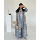 Die „Royal Archive“ Vintage Print Abaya | Offener Cardigan & Dubai Luxus Robe