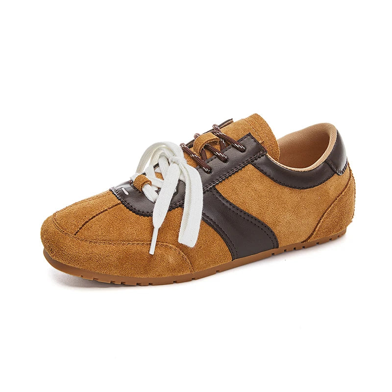 Women’s Genuine Leather German Training Shoes – Retro "Forrest Gump" Sneakers