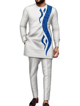 Men’s Dashiki African Clothing Set | Long Sleeve O-Neck Top & Matching Pants