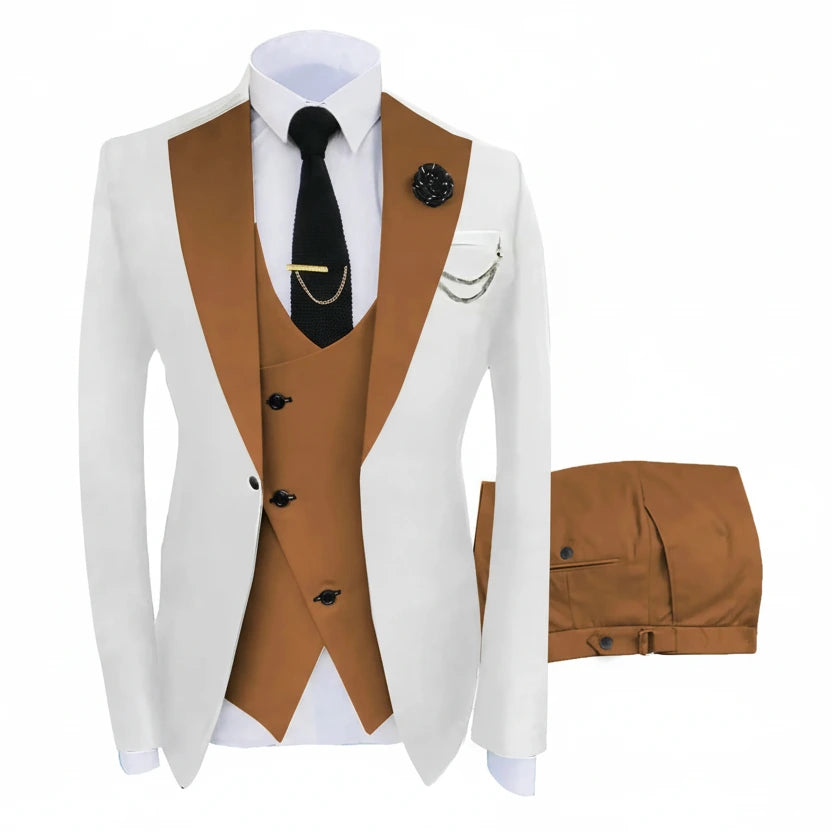 Herren 3-teiliger High-End-Anzug – Casual Business & formeller Gesellschaftsanzug