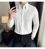 Herren Luxus Hemd mit großem Kragen – Hochwertiges, einfarbiges Slim Fit Hemd